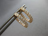 ESTATE .78CT DIAMOND 18KT ROSE GOLD 3D CLASSIC OVAL HUGGIE FUN HANGING EARRINGS