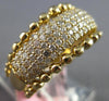 WIDE .71CT DIAMOND 14KT YELLOW GOLD PAVE BEADED SEMI ETERNITY ANNIVERSARY RING