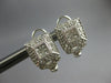 LARGE .90CT DIAMOND 14K WHITE GOLD 3D ROUND & PRINCESS SQUARE HANGING EARRINGS