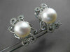 ESTATE .37CT DIAMOND & SOUTH SEA PEARL 18KT WHITE GOLD FILIGREE CLIP ON EARRINGS