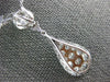 ESTATE LARGE 1.32CT DIAMOND 18KT WHITE GOLD CLUSTER ROUND TEAR DROP LOVE PENDANT