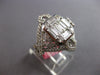 LARGE 1.93CT DIAMOND 18KT WHITE GOLD 3D ROUND & BAGUETTE SQUARE ENGAGEMENT RING