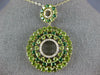 LARGE 8.37CT DIAMOND AAA & TSAVORITE PERIDOT 14KT YELLOW GOLD 3D FLOWER PENDANT