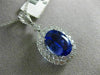 ESTATE EXTRA LARGE 6.60CT DIAMOND & AAA TANZANITE 18K WHITE GOLD 3D OVAL PENDANT