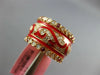 WIDE 1.6CT DIAMOND & AAA RUBY & RED ENAMEL 18KT ROSE GOLD FILIGREE ETERNITY RING