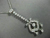 ANTIQUE LONG 1.0CT DIAMOND 14KT WHITE GOLD FLOATING CHANDELIER PENDANT #15422