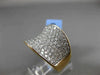ESTATE MASSIVE 2.74CT DIAMOND 18KT YELLOW GOLD MULTI ROW 3D HEART FUN RING