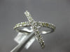 LARGE 1.10CT DIAMOND 14KT WHITE GOLD 3D CLASSIC CRISS CROSS X INFINITY LOVE RING