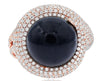 EXTRA LARGE 2.0CT DIAMOND & AAA ONYX 18KT WHITE & ROSE GOLD CIRCULAR LOVE RING