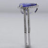LARGE 1.38CT DIAMOND & AAA TANZANITE 18KT WHITE GOLD 3D TRILLION ENGAGEMENT RING