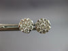 ESTATE LARGE .99CT DIAMOND 14KT WHITE GOLD 3D CLUSTER INVISIBLE STUD EARRINGS