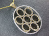 ESTATE LARGE 2.13CT DIAMOND 18KT 2 TONE GOLD 3D MULTI OVAL FLOWER LOVE PENDANT