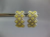LARGE 4.43CT WHITE & CANARY DIAMOND 18KT 2 TONE GOLD MULTI ROW HANGING EARRINGS