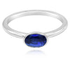 1.18CT AAA SAPPHIRE 14KT WHITE GOLD CLASSIC OVAL SOLITAIRE BEZEL ENGAGEMENT RING