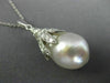 ESTATE .45CT DIAMOND & AAA SOUTH SEA PEARL 18KT WHITE GOLD FLOWER PENDANT #26205