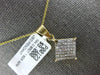 LARGE .85CT DIAMOND 14KT YELLOW GOLD PRINCESS INVISIBLE SQUARE FLOATING PENDANT