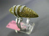 ESTATE EXTRA LARGE 3.30CT DIAMOND 18K WHITE & YELLOW GOLD MARQUISE COCKTAIL RING