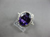LARGE 3.89CT DIAMOND & AAA AMETHYST 14KT WHITE GOLD OVAL & ROUND ENGAGEMENT RING