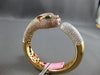 11.19CT MULTI COLOR DIAMOND & AAA EMERALD 18KT WHITE & ROSE GOLD BANGLE BRACELET