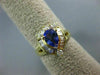 ESTATE WIDE 1.33CT DIAMOND & AAA TANZANITE 14K YELLOW GOLD ENGAGEMENT RING #9787