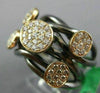 ESTATE LARGE .57CT DIAMOND 18KT BLACK GOLD 3D CLUSTER MULTI ROW CRISS CROSS RING