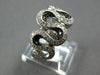 ESTATE WIDE .50CT WHITE & BLACK DIAMOND 14KT WHITE GOLD 3D MULTI WAVE FUN RING