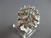 EXTRA LARGE .94CT DIAMOND 14KT WHITE & ROSE GOLD CLUSTER BEZEL FLOWER FUN RING