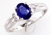 1.10CT DIAMOND & AAA SAPPHIRE 14KT WHITE GOLD OVAL & ROUND FRIENDSHIP LOVE RING