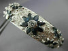 ANTIQUE 7.0CT DIAMOND & AAA SAPPHIRE 14K WHITE GOLD FLOWER BANGLE BRACELET 20984