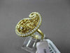 ANTIQUE LARGE .59CT DIAMOND 18KT YELLOW GOLD FLORAL FILIGREE FUN COCKTAIL RING