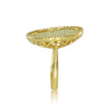 LARGE 2.31CT FANCY YELLOW DIAMOND 18KT YELLOW GOLD PAVE CIRCULAR FILIGREE RING