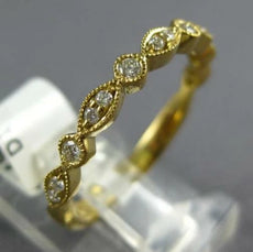 ESTATE .16CT DIAMOND 14K YELLOW GOLD ROUND & MARQUISE MILIGRAIN ANNIVERSARY RING