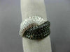 ESTATE LARGE 2.68CT BLACK & WHITE DIAMOND 14K WHITE GOLD INFINITY LOVE KNOT RING