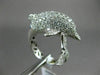 ESTATE 1.82CT DIAMOND 14KT WHITE GOLD 3D HANDCRAFTED HAPPY DOLPHIN FUN RING