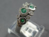 ESTATE .48CT DIAMOND & AAA EMERALD 14KT WHITE GOLD 3D CLASSIC ETOILE FUN RING