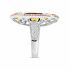 EXTRA LARGE 3.2CT MULTI COLOR DIAMOND 18K TRI COLOR GOLD ETOILE ANNIVERSARY RING