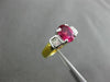 ESTATE 1.40CT DIAMOND & RUBALITE 18K 2 TONE GOLD FILIGREE ENGAGEMENT RING #27254