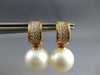 .43CT DIAMOND & AAA PINK SOUTH SEA PEARL 18KT ROSE GOLD HUGGIE HANGING EARRINGS