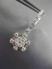 LARGE 14KT WHITE GOLD HUGGIE HANGING EARRINGS. 3D FLOWER OCTAGON DESIGN