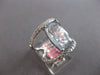 EXTRA LARGE 7.35CT DIAMOND & AAA AQUAMARINE 18KT WHITE GOLD CUSHION & ROUND RING