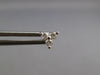 .20CT DIAMOND 14K WHITE GOLD 3D 3 STONE FLOWER TRIANGULAR TRILLION STUD EARRINGS