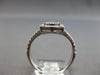 .59CT DIAMOND 14KT WHITE GOLD ROUND & BAGUETTE CLUSTER SQUARE FILIGREE LOVE RING