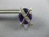 LARGE 11.45CT DIAMOND & AAA AMETHYST 14K WHITE GOLD OVAL & ROUND X STUD EARRINGS