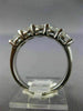 ESTATE 1.18CT DIAMOND 14K WHITE GOLD 3D FIVE STONE WEDDING ANNIVERSARY RING #858