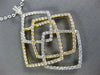 EXTRA LARGE 1.57CT DIAMOND 18KT 2 TONE GOLD MULTI SQUARE LOVE KNOT FUN PENDANT