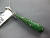 LARGE 11.46CT DIAMOND & AAA TSAVORITE 18K WHITE GOLD ELONGATED TEAR DROP PENDANT