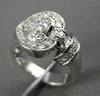 ANTIQUE LARGE .81CT DIAMOND HEART 3D 14KT WHITE GOLD RING SIMPLY BEAUTIFUL 16482