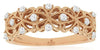 ESTATE .25CT DIAMOND 14KT ROSE GOLD 3D MULTI FLOWER FILIGREE ANNIVERSARY RING