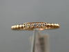 ESTATE .04CT ROUND DIAMOND 14KT ROSE GOLD 3D FIVE STONE MILGRAIN BEADED FUN RING