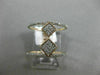ESTATE WIDE .32CT DIAMOND 14K ROSE GOLD 3D DOUBLE ROW GRADUATING SQUARE FUN RING